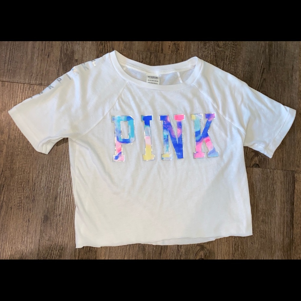 PINK cropped T-shirt